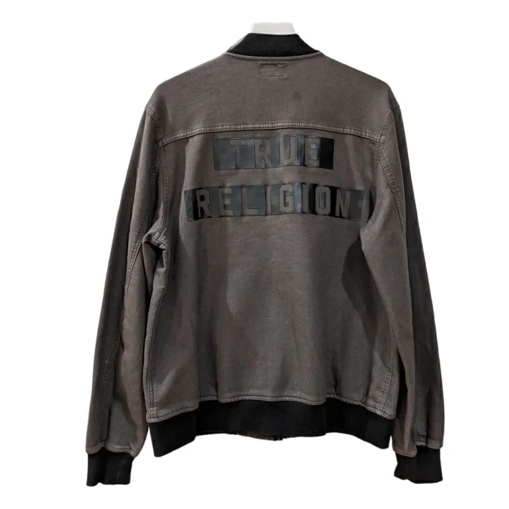 True Religion Bomber Jacket Grey Men's Size L
